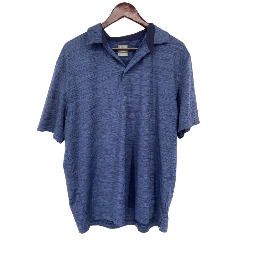 Callaway Polo Shirt Mens Large BLUE Opti Dri Golf Casual Short Sleeve